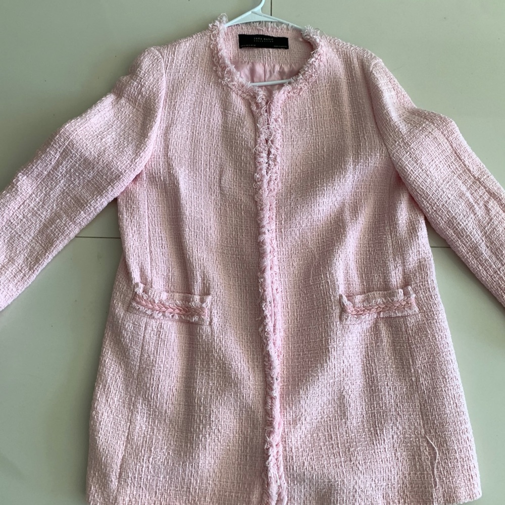 Zara baby pink blazer size XL